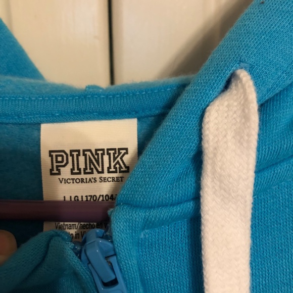Pink by Victoria’s Secret- Teal Hoodie with Zip Front - Picture 5 of 7